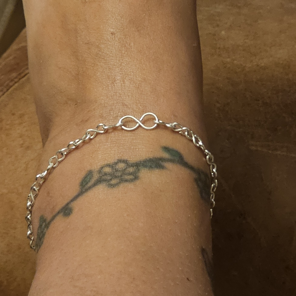 Sterling Silver 925 Infinity Anklet - image 1